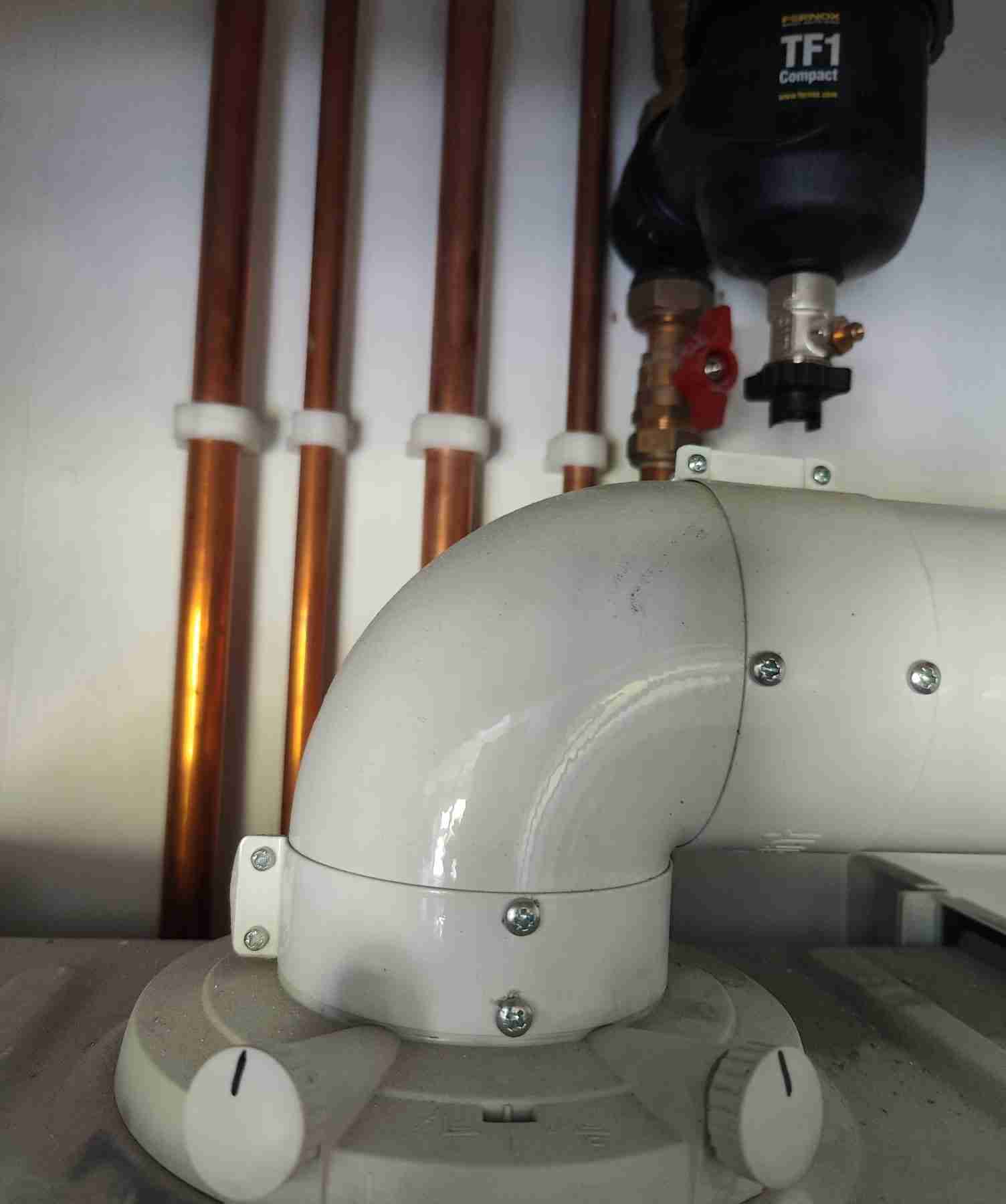 Neat boiler pipework installation